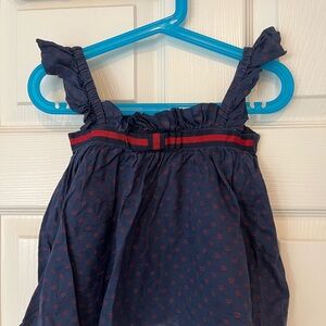 Gucci Navy and Red Patterned Fabric